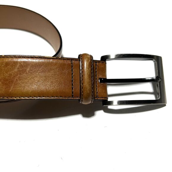Magnanni Mens Tan Leather Belt Size 32 - Picture 2 of 4